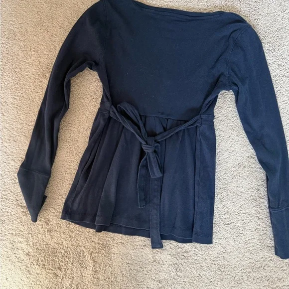 Babydoll Hollister Women's Navy Long Sleeve Top - Picture 4 of 4